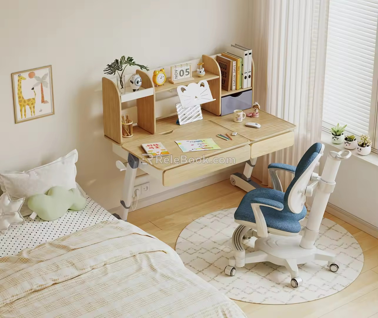 Modern Log Children's Tables and Chairs Modern Study Tables and Chairs Children's Tables and Chairs 3d model