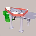 Mechanical Industrial Component With Red Green Gray Structural Parts And Platform 3d model