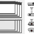Modern Projector Projection Screen Combination 3d model