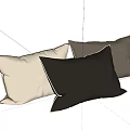 Cream Black And Dark Gray Decorative Pillows For Sofa Or Bed