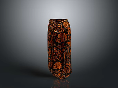 Elegant Decorative Vase With Intricate Brown And Black Patterns And Classic Design 3d model