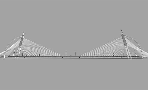 modern bridge type bridge 3d model