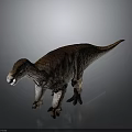 Dinosaur Model With Brown And White Stripes In Standing Position Showing Realistic Details