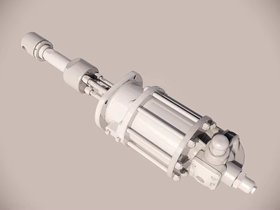 Industrial Equipment Mechanical Assembly With Cylindrical Structure Connecting Components And Bolts 3d model