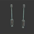 Two Rusted Columnar Metal Equipment With Base And Top Square Structure