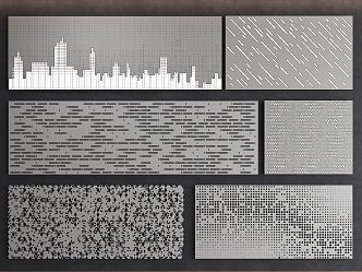 Modern aluminum plate perforated plate perforated plate transparent plate 3d model