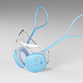 Medical Respiratory Mask With Blue Straps And Transparent Shield Structure
