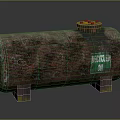 Industrial Equipment Rusty Recycled Oil Storage Tank With Metal Support Stand