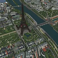 Scenic Eiffel Tower Landscape With Blue Sky Green Gardens And Neat Path