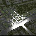 Modern Industrial Factory Buildings With Green Roofs Open Plaza And Glass Curtain Walls