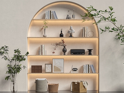 Quiet Wind Storage Rack Decorative Shelf Bookshelf model