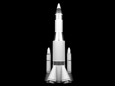 Modern Rocket Silver Rocket 3d model Modern Rocket Silver Rocket 3d model