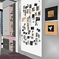 Creative Wall Decor With Collage of Photos Papers and Framed Artworks on Bedroom Wall