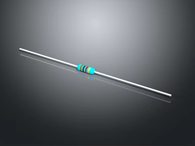 Household Resistor with Colorful Coding Bands and Metal Leads for Daily Use 3d model