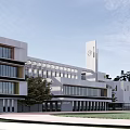 modern school building modern teaching building modern primary and secondary school 3d model