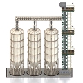 Industrial plant cooling tower 3d model