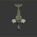 Camouflage Military Weapon 3D Model With Rotors Wheels And Cannon Structure