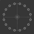 Modern Circular Chandelier With Black Metal Frame And Transparent Glass Shades