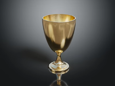 Elegant Golden Metal Cup As Stylish Household Item With Shiny Surface 3d model
