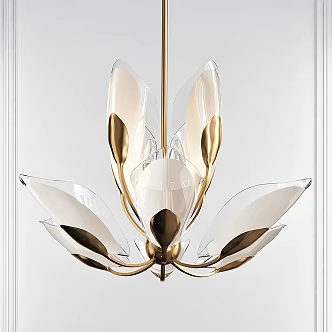 Blossom Gold Leaf Art Chandelier Creative Chandelier Special-shaped Chandelier Light Luxury Chandelier Lotus Chandelier Flower Chandelier Lamps 3d model