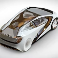 Futuristic Concept Car With Transparent Roof Sleek Body And Modern Interior