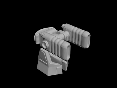 Gray 3D Mechanical Component Model With Tubular And Block Structures 3d model