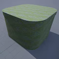 Green Woven Patterned Decorative Box With Textured Surface And Square Design 3d model