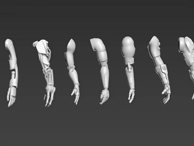 Various Mechanical Arm 3D Models With Detailed Joints And Robotic Hand Designs 3d model