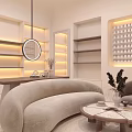 Elegant Modern Jewelry Store Interior With Display Shelves Mirrors And Warm Lighting