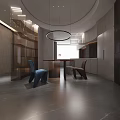 Modern Living And Dining Room Interior Design With Sofa Dining Table And Pendant Lighting