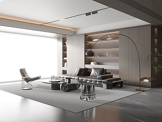 Modern Living Room Modern Sofa Coffee Table Combination 3d model