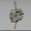 Modular Spacecraft With Stacked Modules And Long Antennas For Cosmic Exploration 3d model