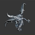 Blue Fantasy Dragon Character Mythical Creature Sculpture With Detailed Wings And Claws