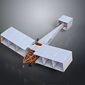 Vintage Biplane Airplane With White Wings Orange Frame And Open Cockpit Design