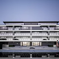 modern residential building multi-storey residence 3d model