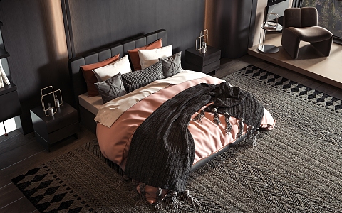 Style Commodity Bed 3d model