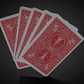 Display of Playing Cards Featuring Ten Three King Seven and Ace on Black Background
