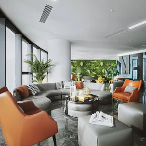 Modern Lounge Office Hotel Reception Area 3d model