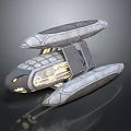 Futuristic Transport Craft With Multi Layered Streamlined Structure And Illuminated Details