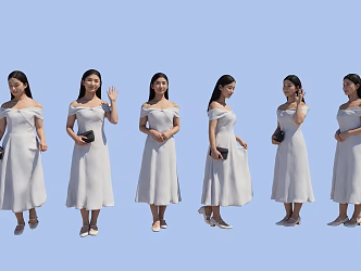 Many people women 3d model