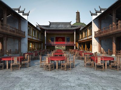 Chinese stage 3d model