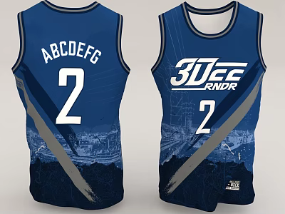 Blue Basketball Jersey With Number 2 And City Graphic 3d model