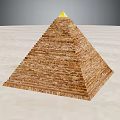 Classic Pyramid Architectural Structure With Layered Brick Design And Golden Top 3d model