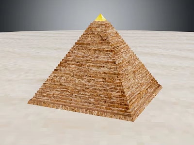 Classic Pyramid Architectural Structure With Layered Brick Design And Golden Top 3d model