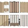 Nordic Screen Wooden Partition 3d model