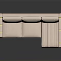Light Pink Modern Multi Seat Sofa With Gold Border And L Shaped Design