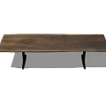 Wooden Rectangle Coffee Table with Natural Wood Grain and Black Legs Design