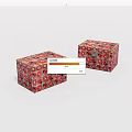 Red Decorative Boxes With Intricate Pattern Design And Metal Clasps 3d model