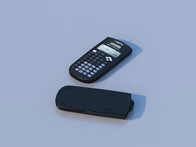 Black Portable Calculator With Protective Case Essential Daily Life Supplies 3d model