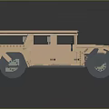 Light Brown Military Style Off Road Vehicle Model With Large Wheels And Riveted Body